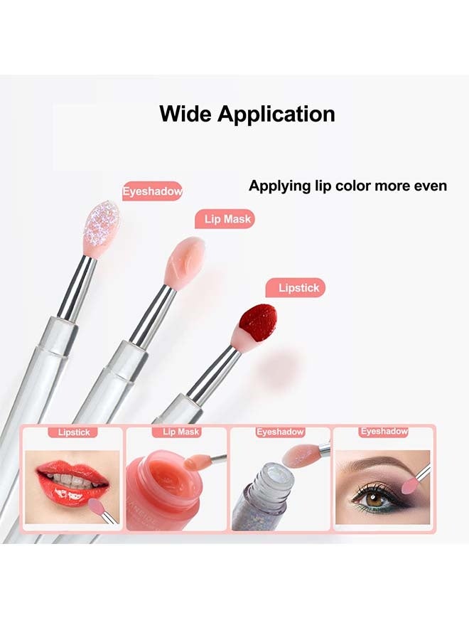 Lip Brush, Silicone Lip Applicator Reusable 3PCS Lip Mask Applicator, Silicone Retractable Lip Gloss Balm Applicator Eyeshadow Lip Scrub Brush Applicators Disposable - Image 3